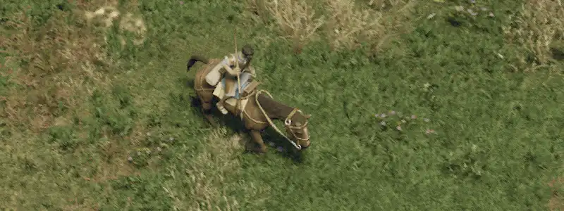 Un cavalier lançant un javelot en pleine course