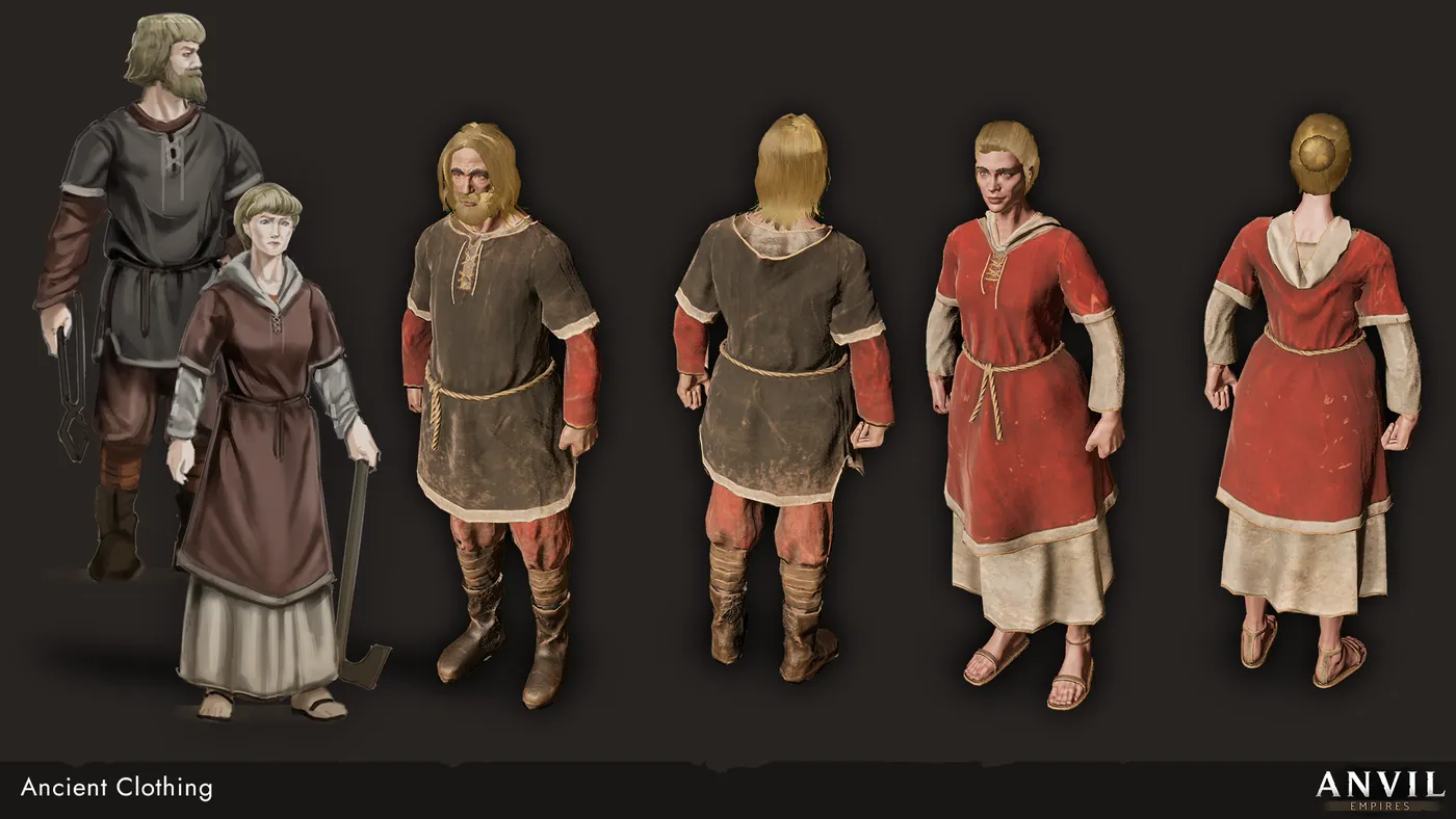 Cinq tenues civiles des Ancients