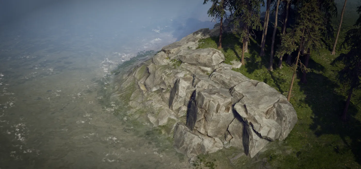 Nouveaux rochers et falaises sur une colline