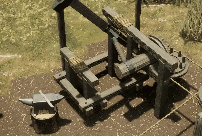 Un forgeron travaillant un lingot chauffé à la forge