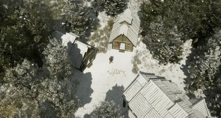 Une tempête de neige couvrant un paysage de blanc