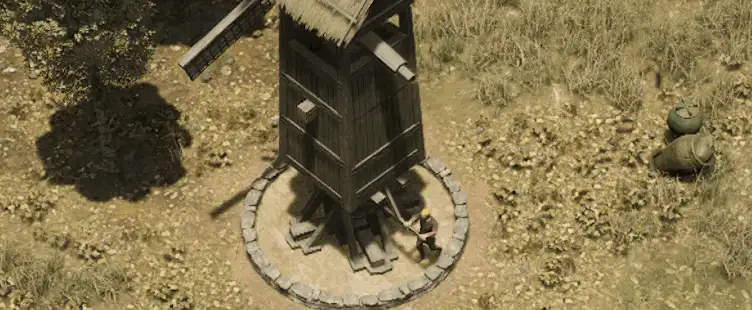 Le modèle jouable du moulin tournant sur lui-même